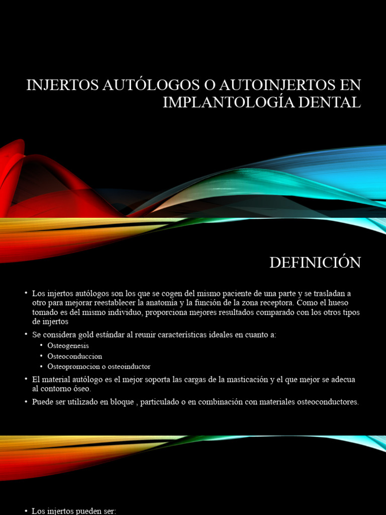 Injertos Autologos o Autoinjertos en Implantologia Dental | PDF | Hueso ...