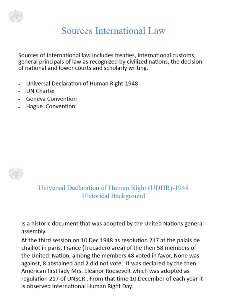 Sources of International Law Explained | PDF | Geneva Conventions ...