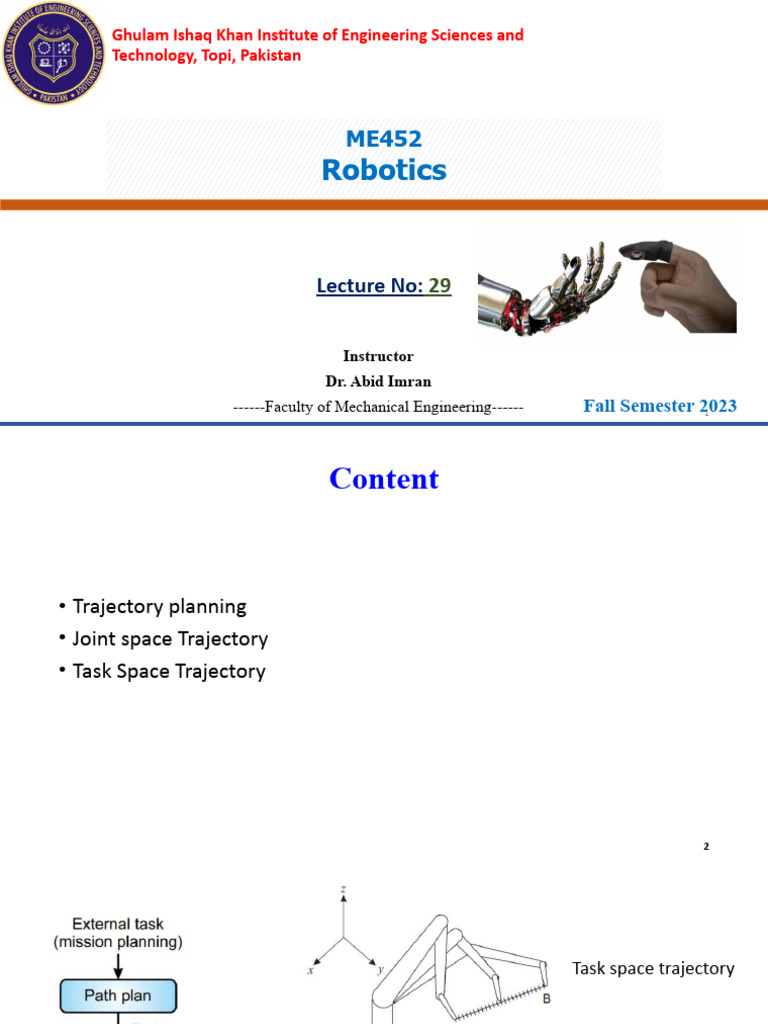 Trajectory Planning in Robotics | PDF | Kinematics | Algebra