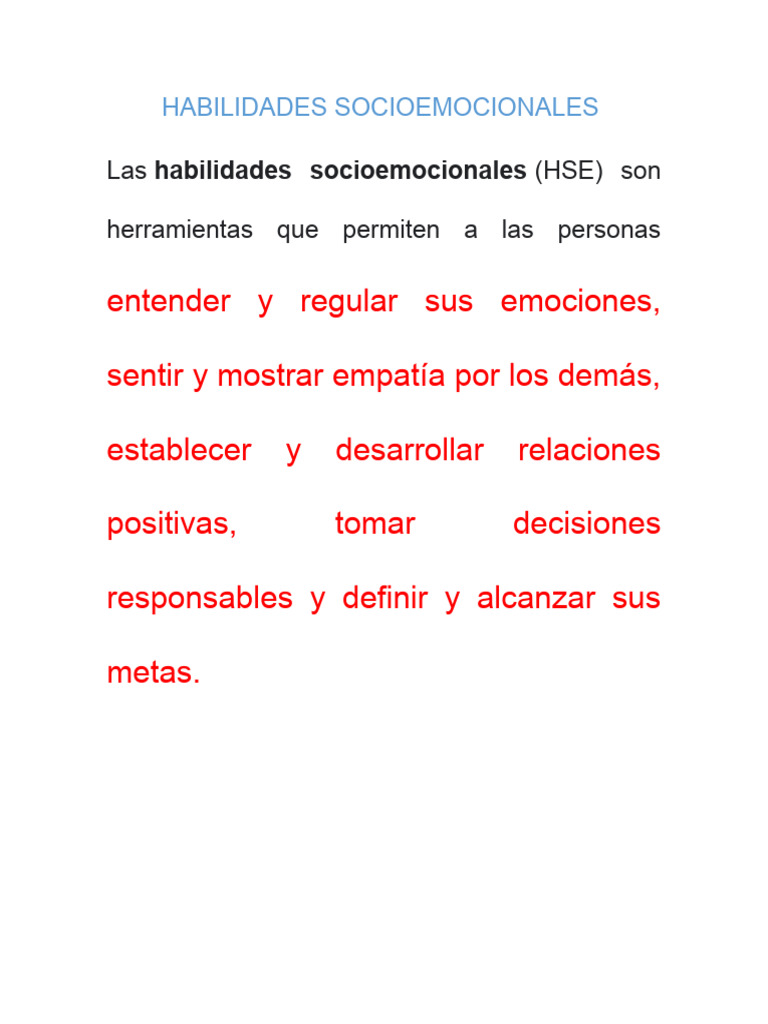 Habilidades Socioemocionales Clave | PDF
