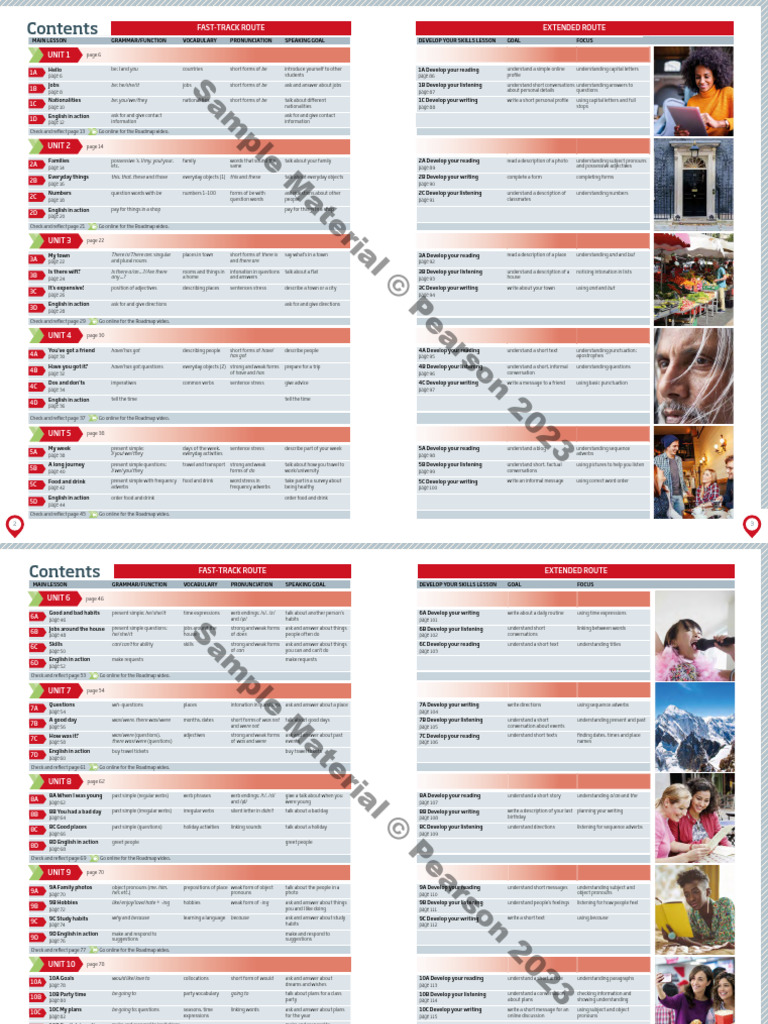 Roadmap A1 - Student Book Contents | PDF | English Language | Verb
