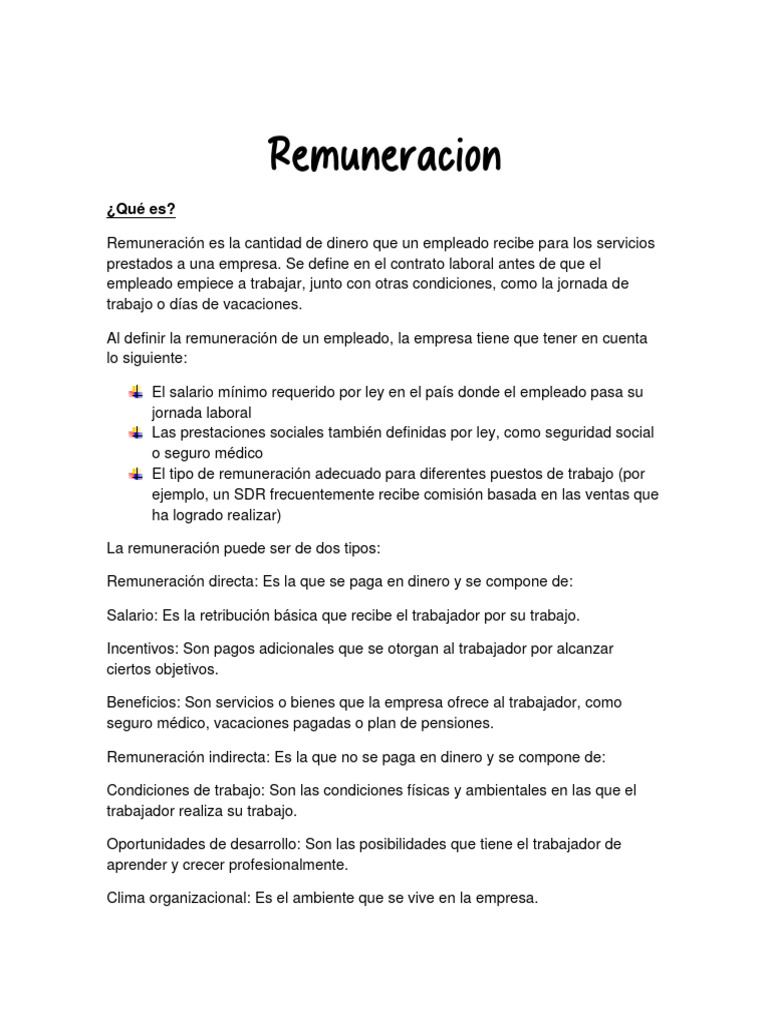Definición de Remuneración Competitiva | PDF | Salario | Business
