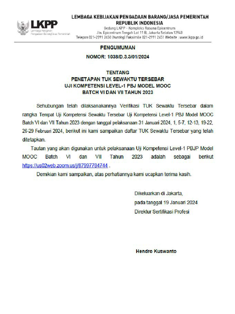 Peserta Sertifikasi Pbj Level 1 Pdf