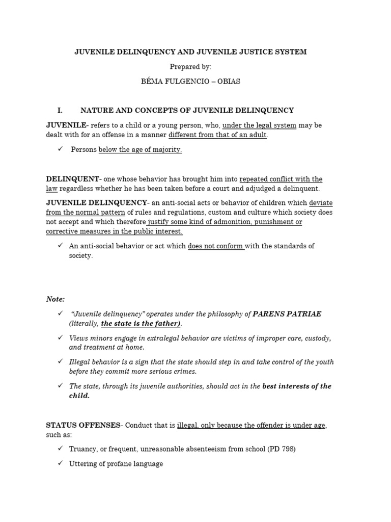 Understanding Juvenile Delinquency Issues | PDF | Juvenile Delinquency ...