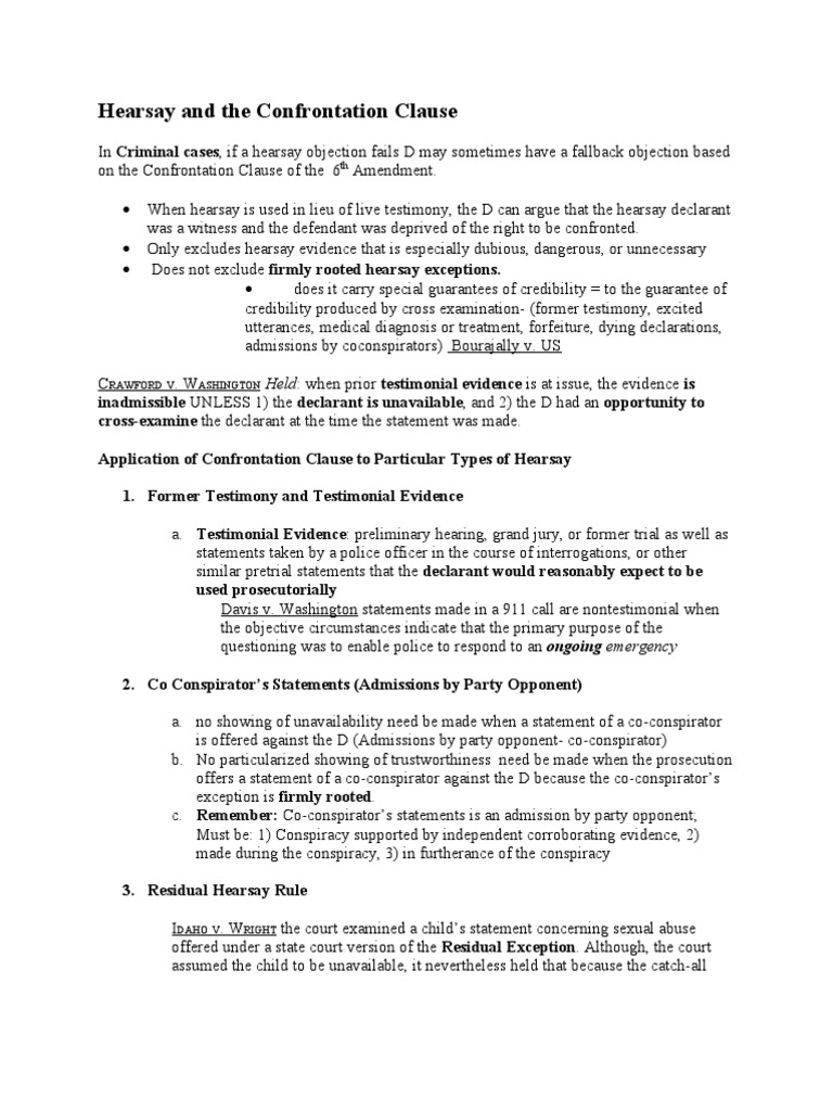 Navigating the Confrontation Clause An Analysis of the