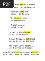 Our Father Prayer in Multiple Languages | PDF | Lord's Prayer ...