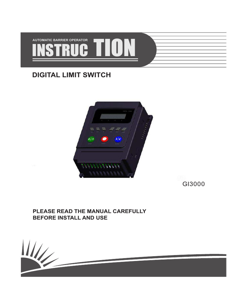 GL3000 Automatic Barrier Operator Guide | PDF | Power Supply | Switch