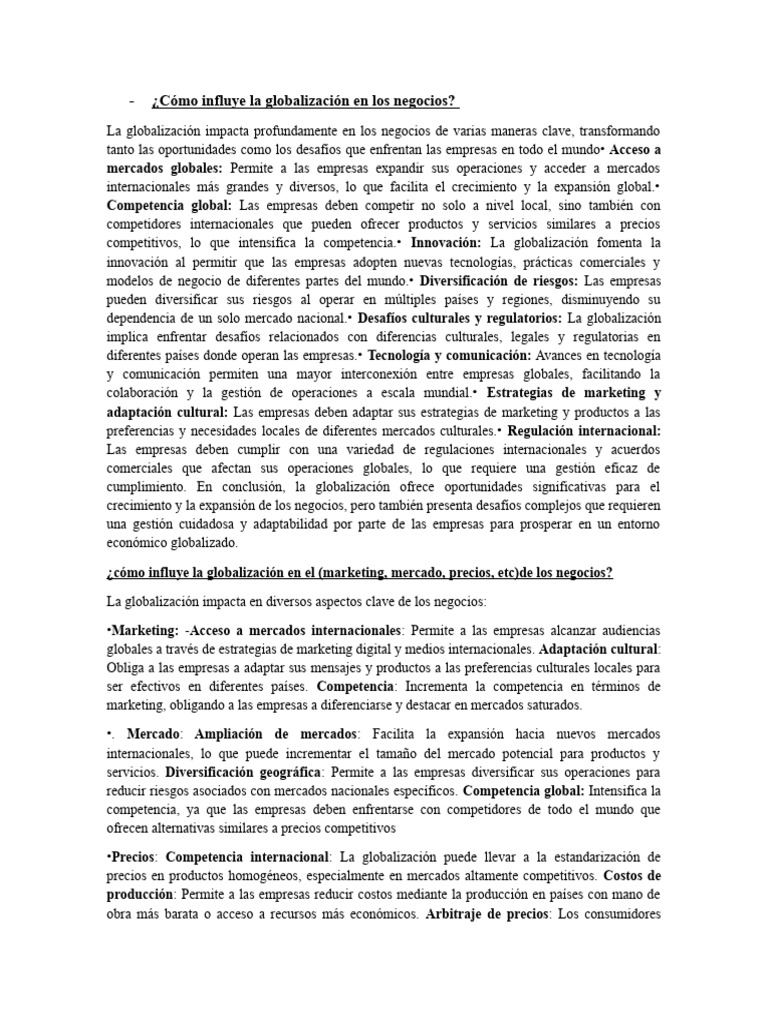 Impacto de la Globalización en Negocios | PDF | Responsabilidad social ...