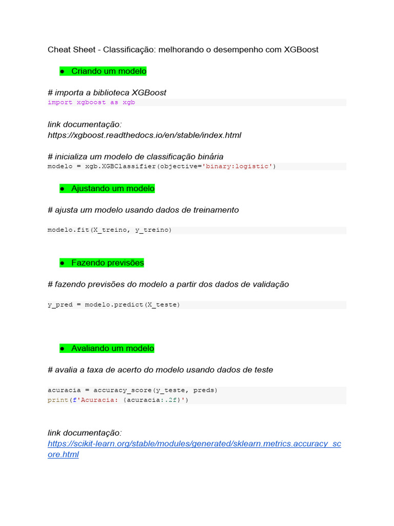 Cheat+Sheet+-+XGBoost | Download grátis PDF | Matemática aplicada