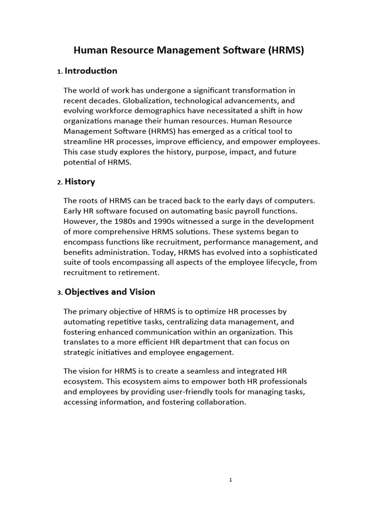 Case Study On Human Resource Management