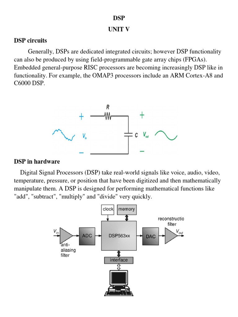 Unit v detail pdf digital signal processor computer engineering