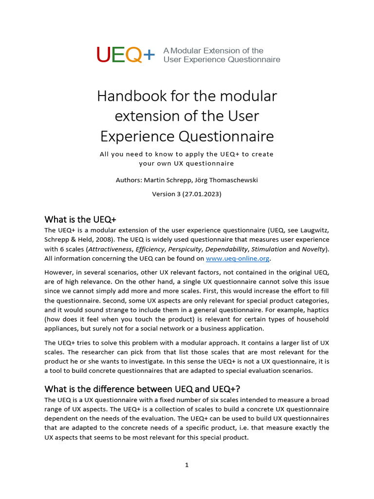Ueq handbook v3 pdf user experience benchmarking