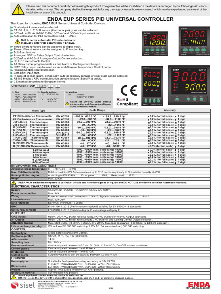 Eup 4420 | PDF | Thermocouple | Electrical Resistance And Conductance