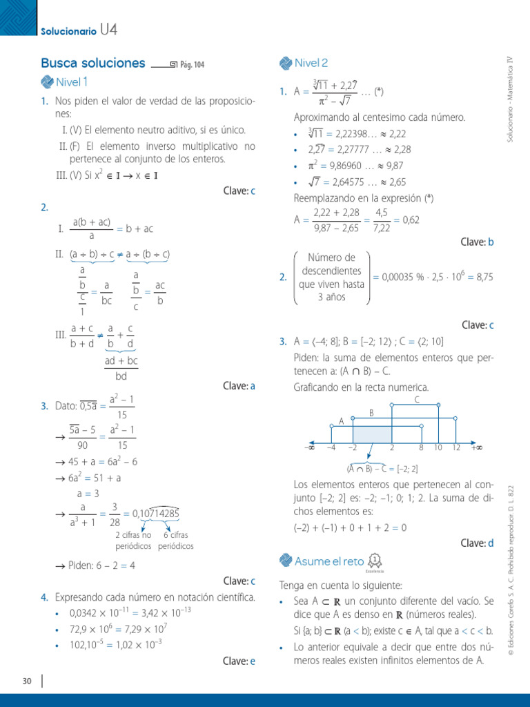 Sol Mat Iv-1 | PDF | Matemática Elemental | Conceptos matemáticos