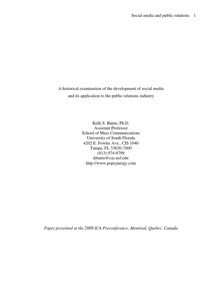 A Historical Examination of The Development of Social Media | PDF ...
