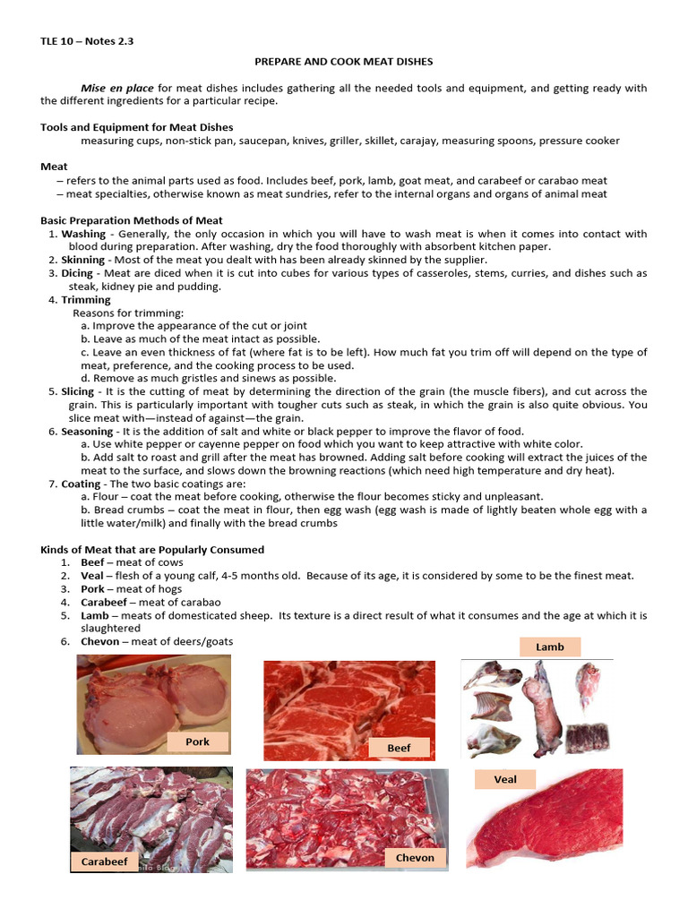 TLE 10 - Notes 2.3 | PDF | Grilling | Cooking