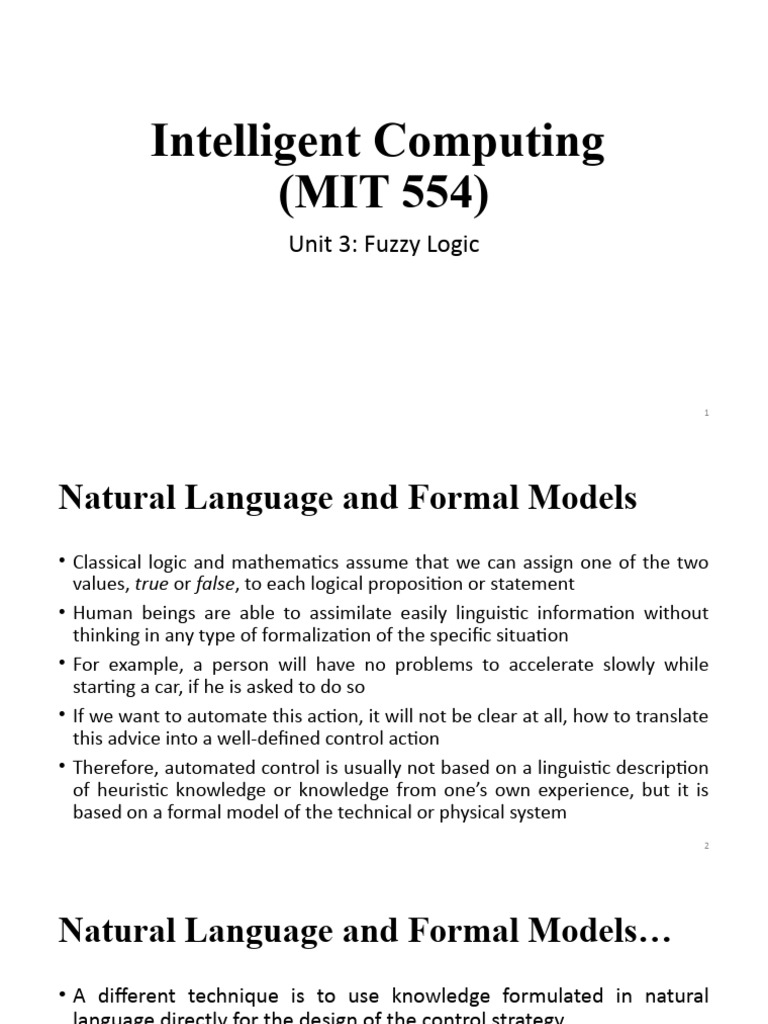 IC Unit3 FuzzyLogic | PDF | Fuzzy Logic | Function (Mathematics)