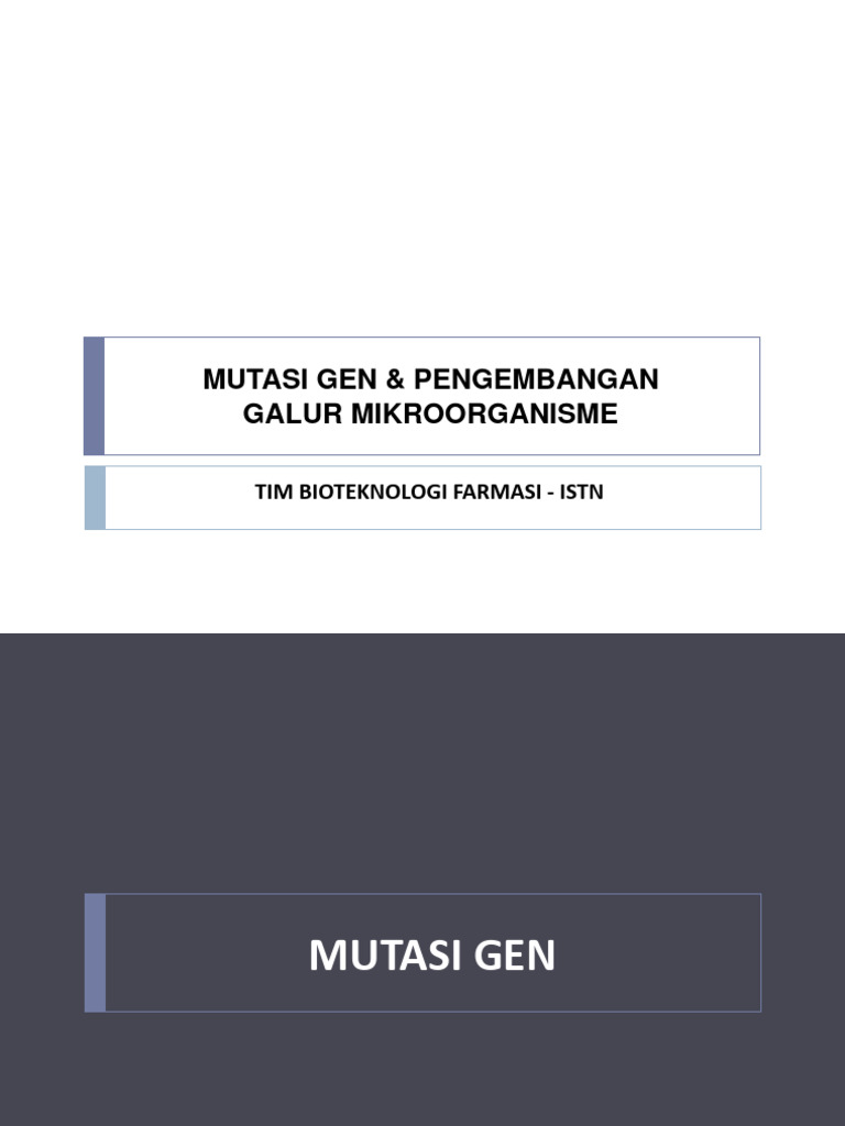 Mutasi Gen dan Pengembangan Mikroorganisme | PDF