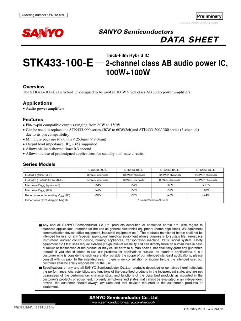 STK433-240 SANYO AUDIO Amp Ic 40W 3CHANNEL STK433240' UK Company Seit