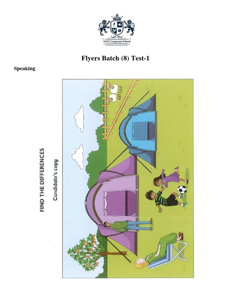 Flyers B8 T1 Speaking And Answer Key Pdf Science Mathematics