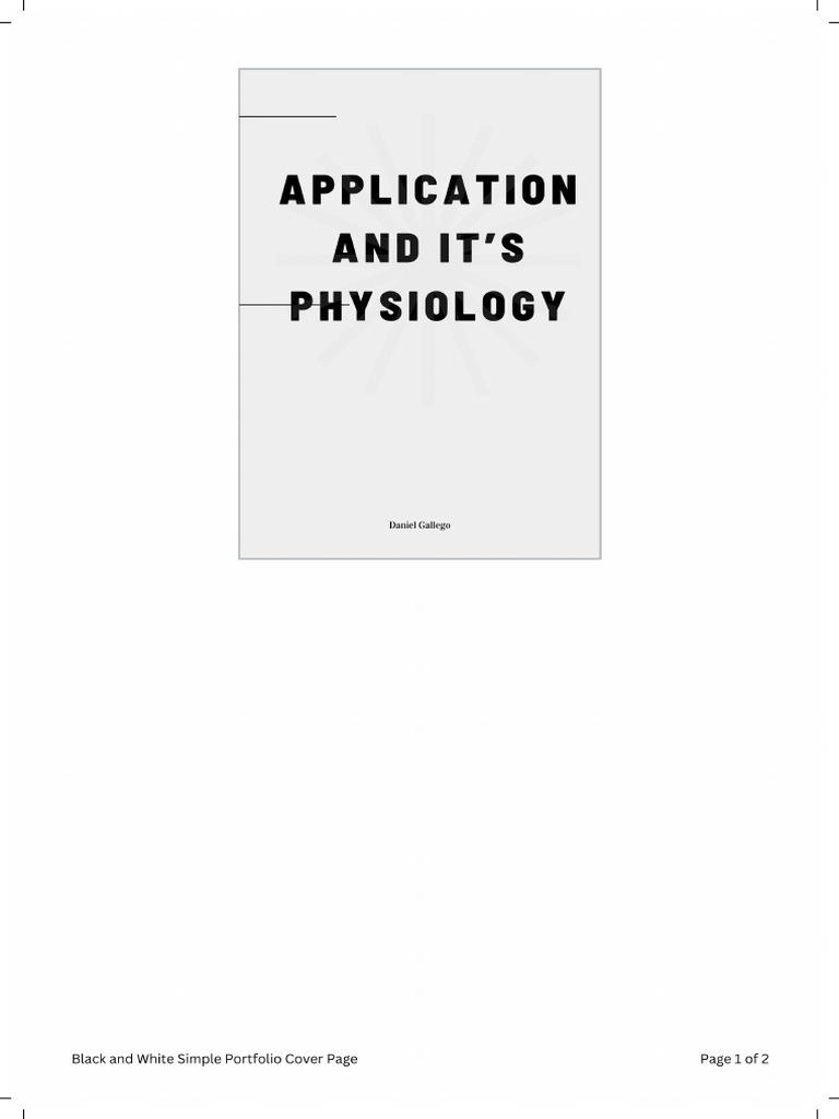 Black and white simple portfolio cover page pdf
