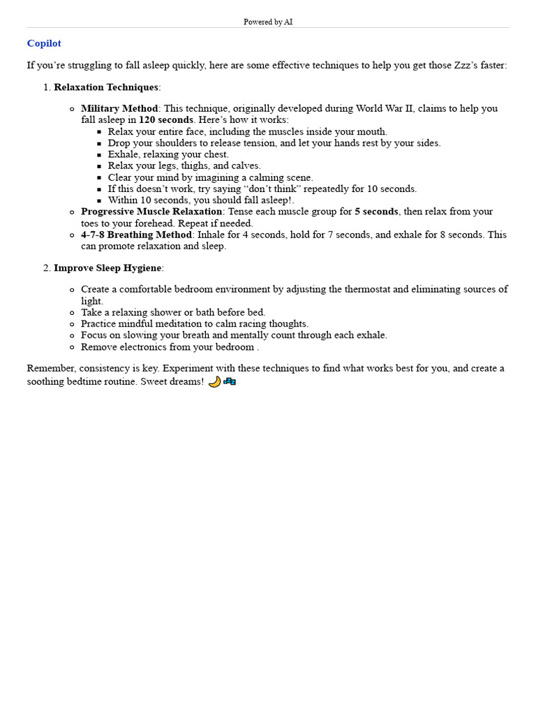 View of Sleep Faster: Effective Techniques | PDF