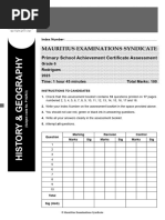PSAC Grade 6 History & Geography Exam 2024 | PDF | Mauritius