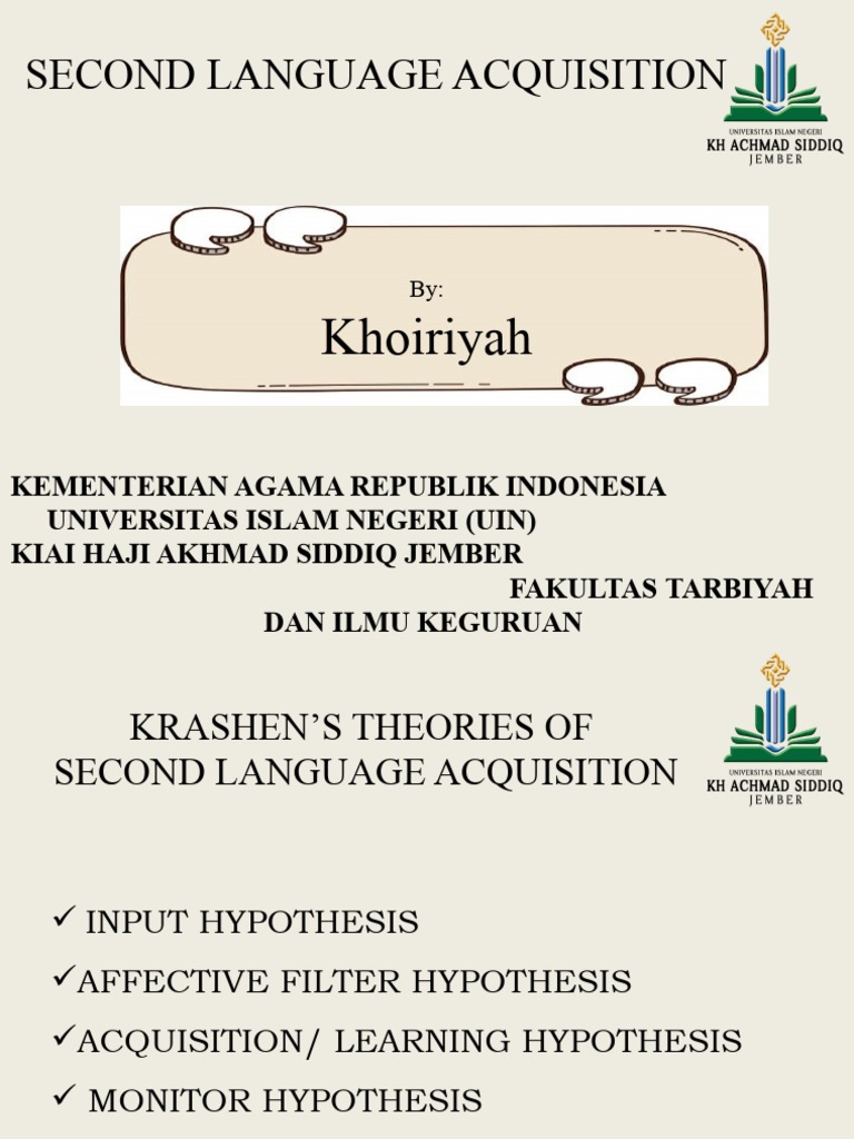 What Is Krashen Theory Of Second Language Acquisition