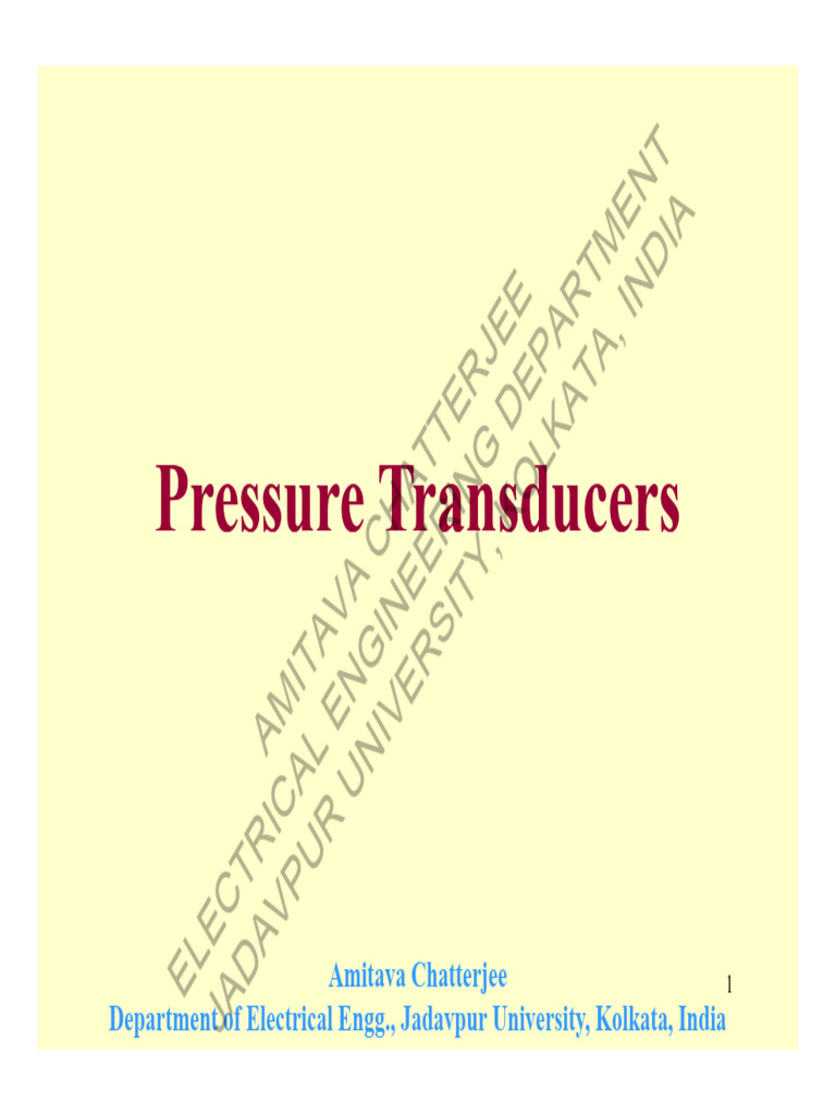 Pressure Transducers Overview | PDF | Pressure Measurement | Metrology