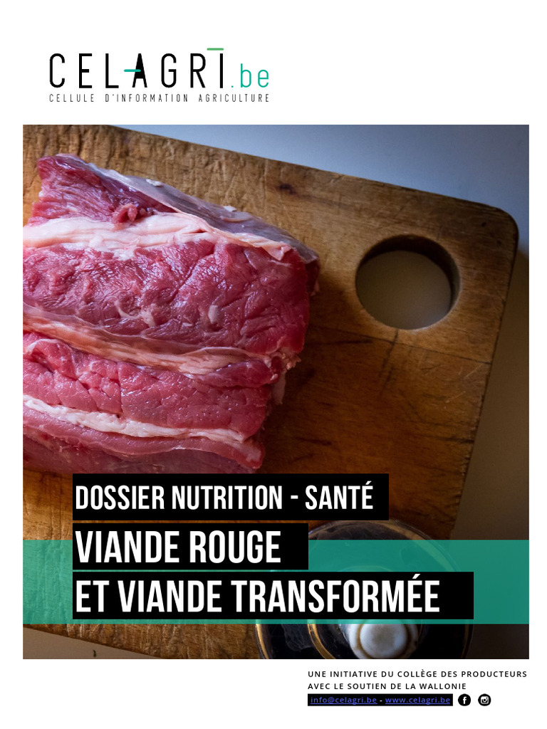 Viande Rouge et Transformée : Guide Nutritif | PDF | Viande | Nutriments