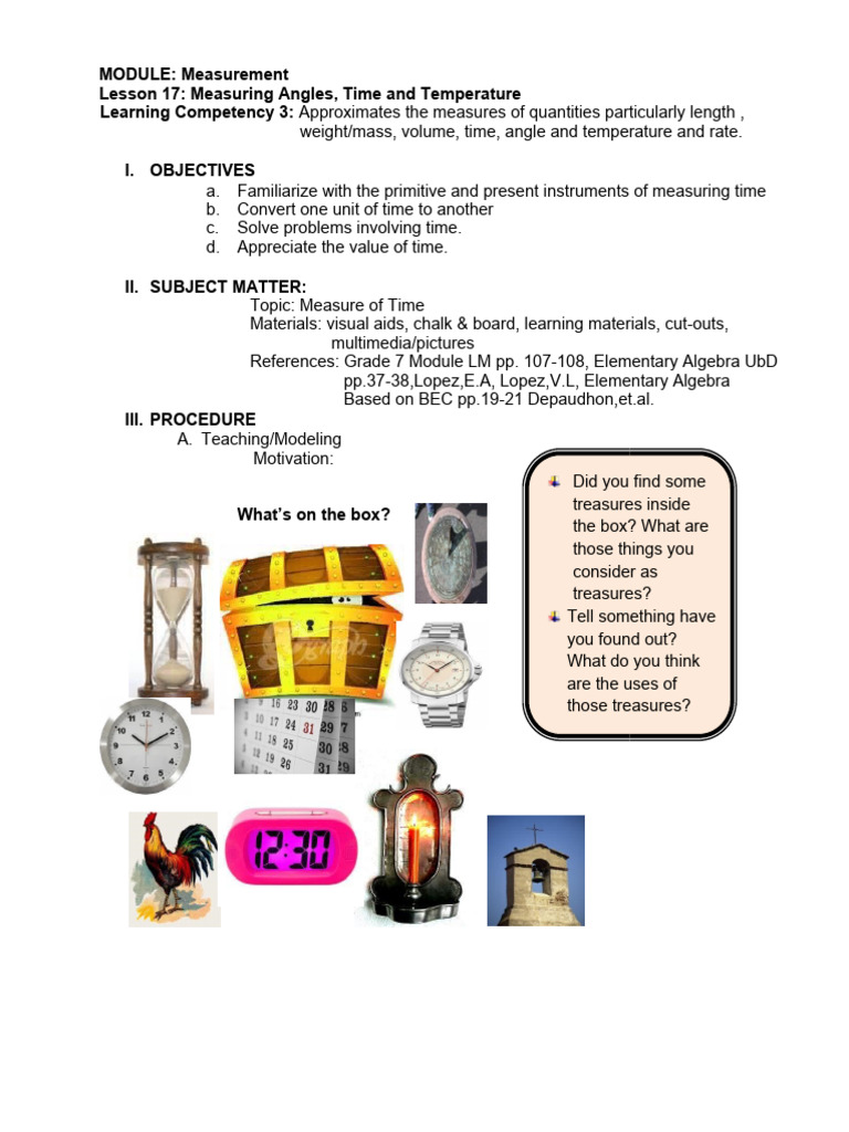 Measuring Time: Concepts and Activities | PDF | Clock