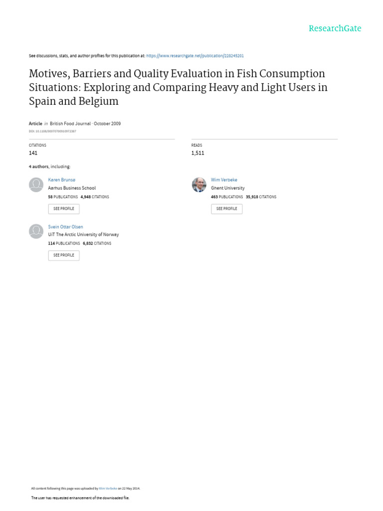 British Food Journal Bruns Over Be Kefish 2009 PDF Behavior Focus