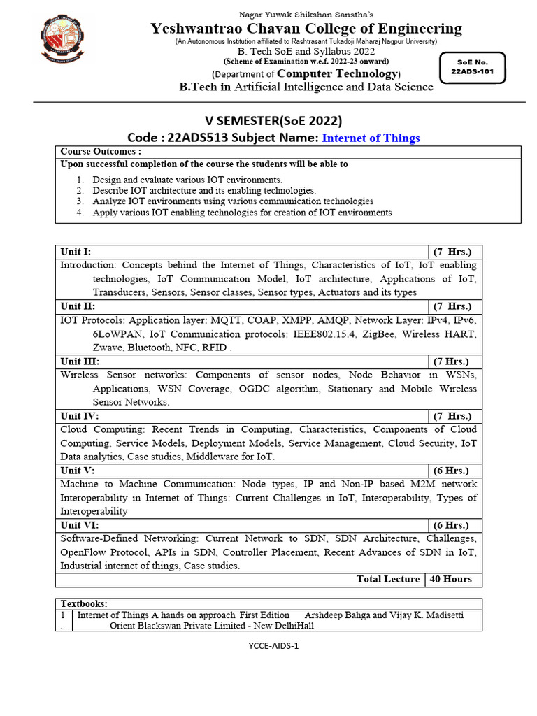 Iot syllabus pdf internet of things wireless sensor network