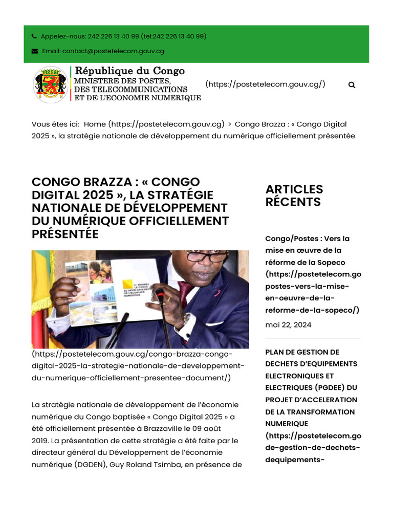 Congo Brazza: Congo Digital 2025, La Stratégie Nationale de ...