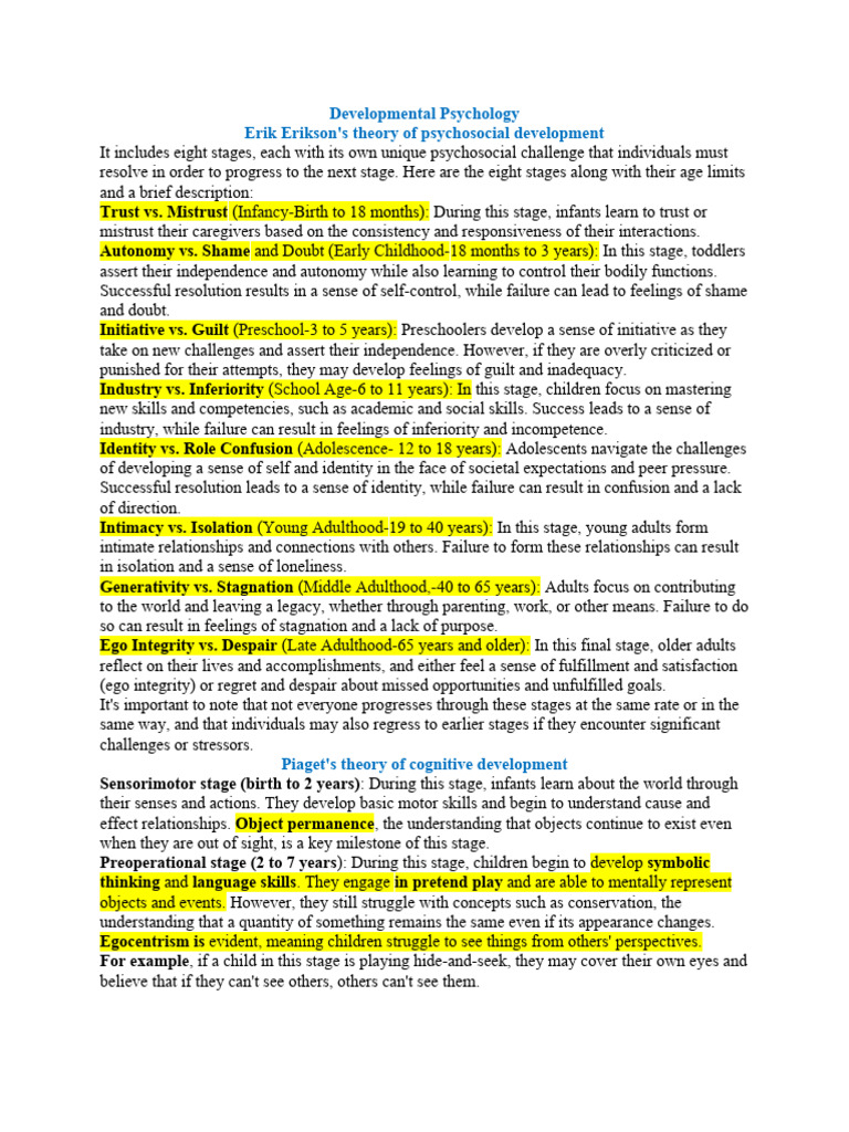 Developmental Psychology Pdf Attachment Theory Cognitive Psychology