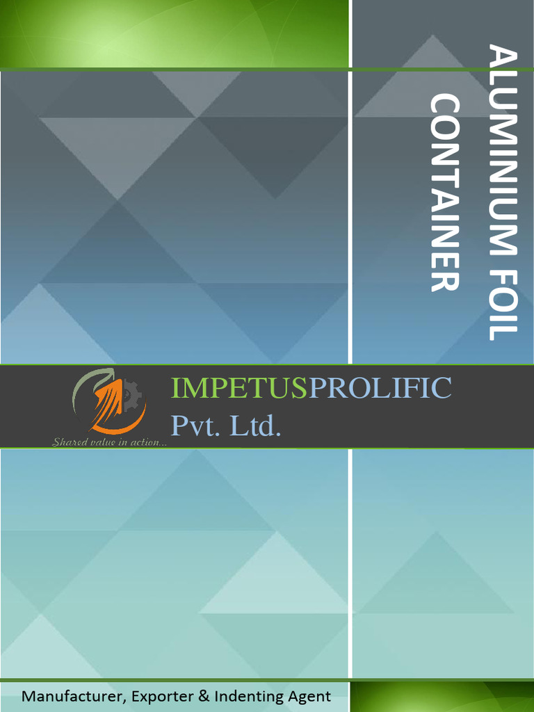 Aluminum Foil Container Project Report PDF Packaging And Labeling 