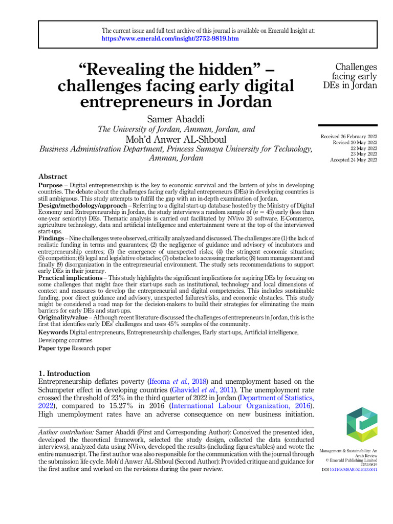 Revealing The Hidden Challenges Facing | PDF | Entrepreneurship ...