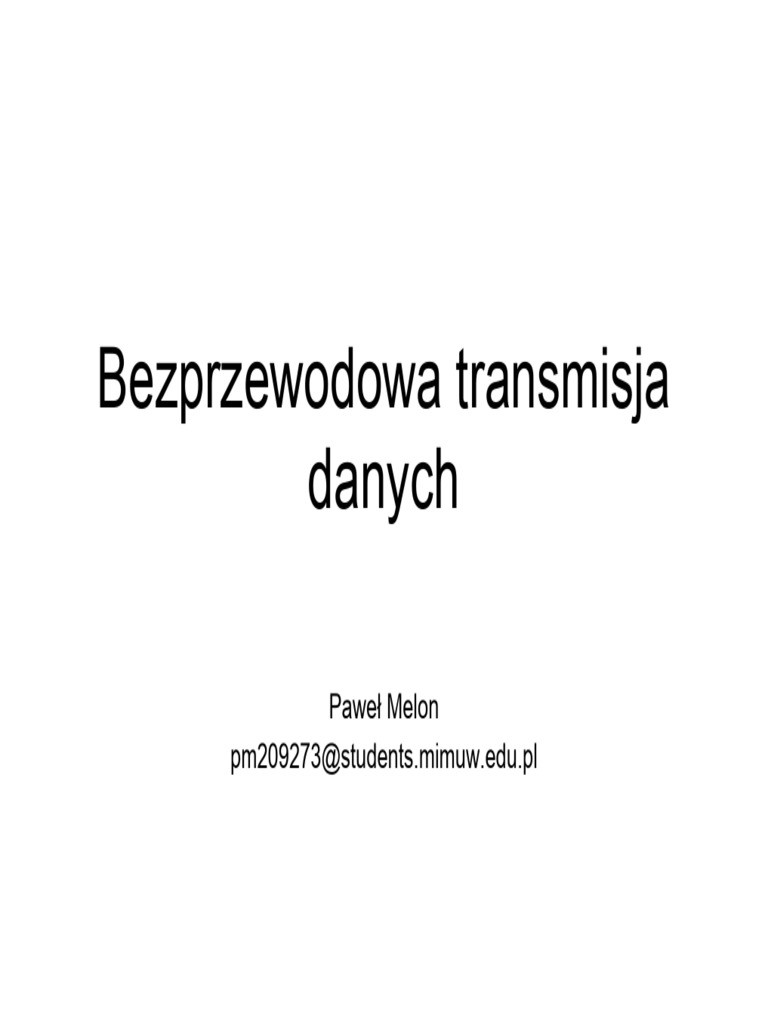 Bezprzewodowa Transmisja Danych | PDF