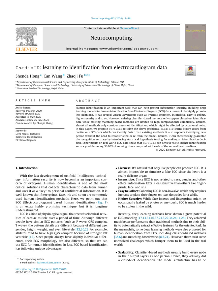 ECG-Based Human Identification System | PDF | Electrocardiography ...