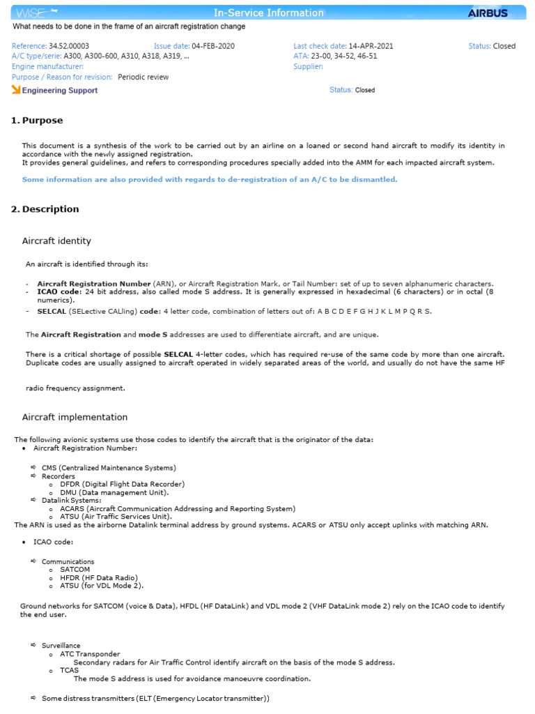 Aircraft Registration Change Guidelines | PDF | Air Traffic Control ...