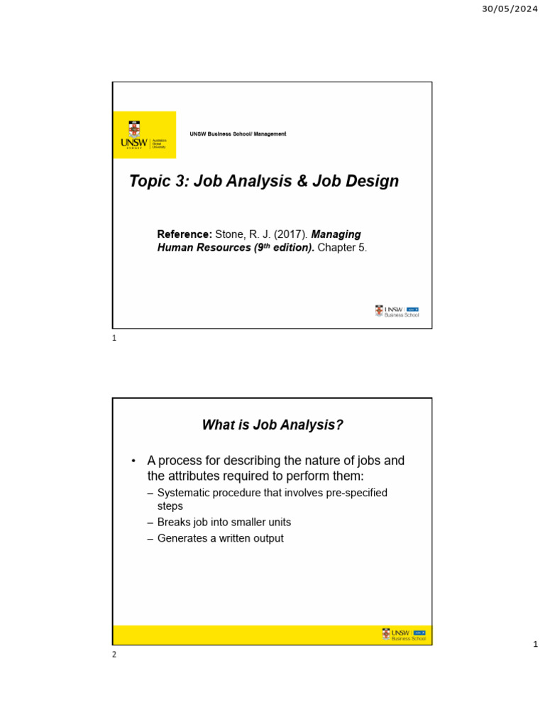 Job Analysis and Design Overview | PDF | Industrial And Organizational ...