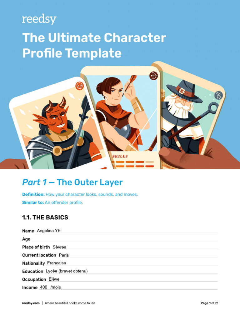Ultimate Character Profile Template | PDF | Family | Speech