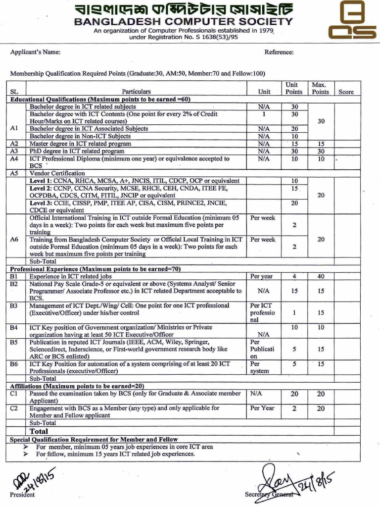 Bcs Criteria Pdf