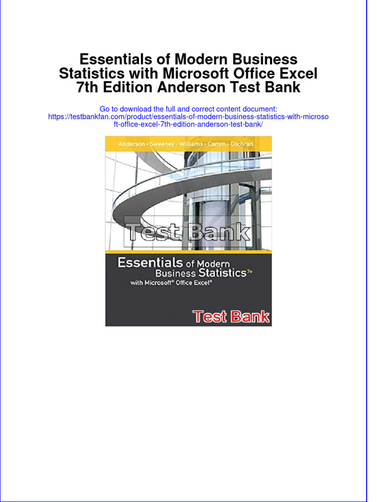 Essentials of modern business statistics with microsoft office excel