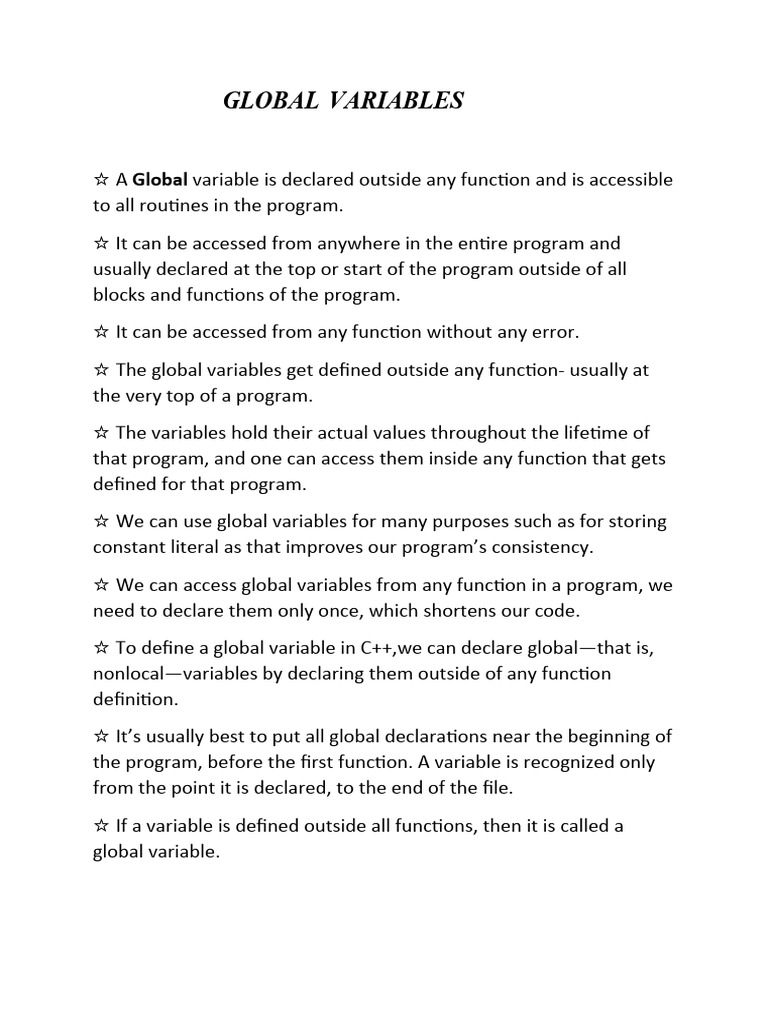 Understanding C++ Global and Static Variables | PDF | Variable ...