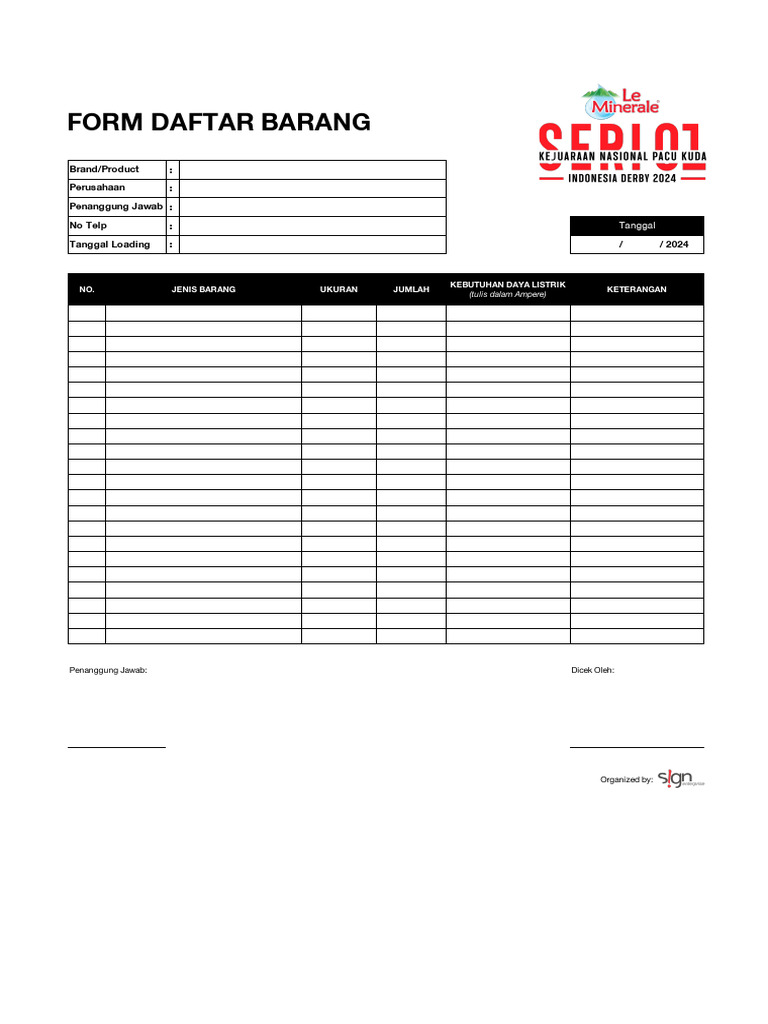 Form Izin Loading/Unloading Barang | PDF