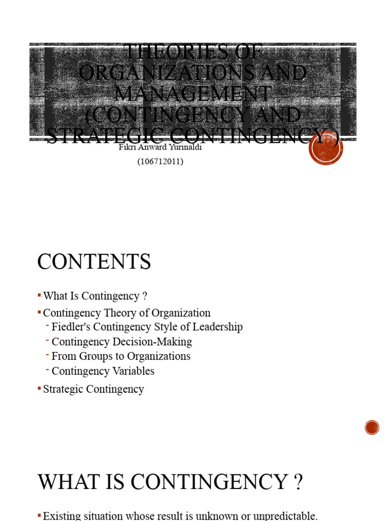 Contingency Theory in Management | PDF | Leadership | Social Psychology