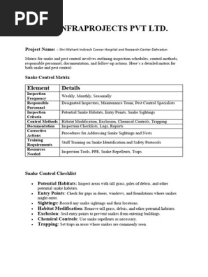 SNAKE & PEST CONTROL METRIX