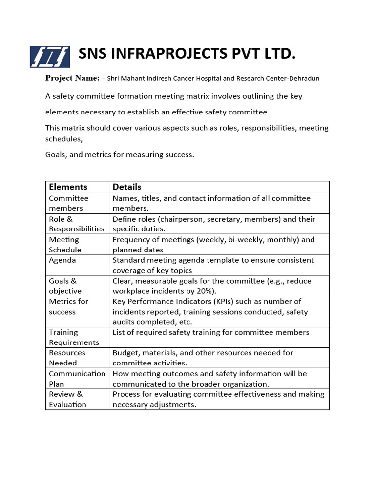 Safety Committee Formation Guide | PDF | Occupational Safety And Health ...