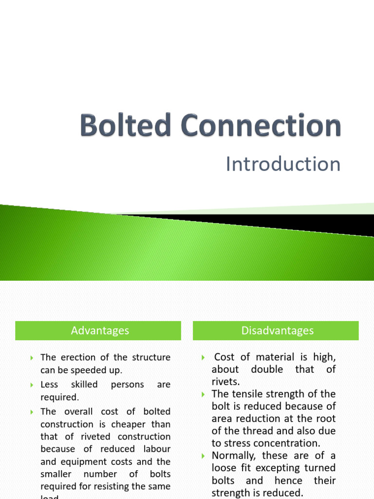 07 Bolted Connection Intro | PDF | Screw | Strength Of Materials